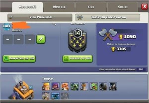 Conta clash of clans cv11 e cc8 bem upada