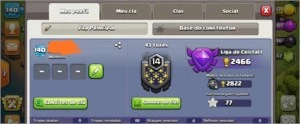 Conta clash of clans cv11 e cc8 bem upada