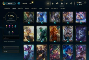 Ferro 1 com 91 Champs e 125 Skins + 4 Prestigios - League of Legends LOL