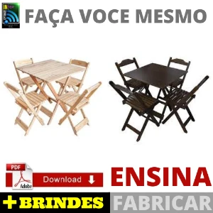 Projeto Mesa E Cadeira Dobrável De Bar Português + Brindes