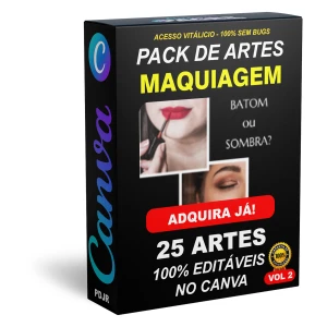 Pack Canva Maquiagem Vol 2 - 25 Artes Editáveis - Serviços Digitais