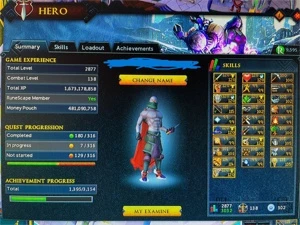 Conta RS3 MAX top com set full e quase 500M bag - Runescape