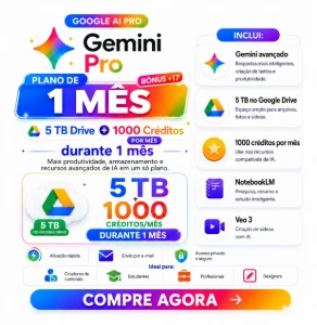 Assinatura do Google AI Pro por 1 mês - Link de ativação (Gl - Assinaturas e Premium