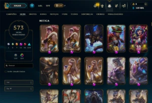 Unranked com TODOS os Champs e 573 Skins +1 transcedente - League of Legends LOL