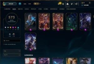 Unranked com TODOS os Champs e 573 Skins +1 transcedente - League of Legends LOL