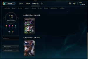 CONTA PLATINA 2 (ESPÓLIOS RECHEADO) - League of Legends LOL