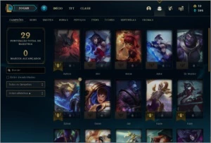 Conta lvl 34 com Passe e Ez pulsefire - League of Legends LOL