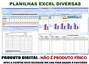 Pacote de Planilhas Excel para Gestão Diversas - Digital Services