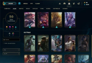 Conta diamante 2 com 60 Champs e 20 Skins + 3 Fragmentos - League of Legends LOL