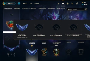 Conta diamante 2 com 60 Champs e 20 Skins + 3 Fragmentos - League of Legends LOL