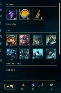 Conta platina 4 13 skins - League of Legends LOL