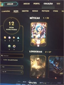 Conta LOL com Aphelios/skin/chroma/borda - League of Legends