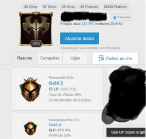 CONTA RIOT GAMES - League of Legends LOL