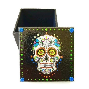 Caixinha Quadrada Caveira Mexicana - Artesanato e Personalizados