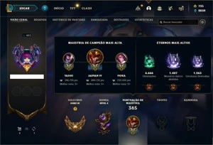 Conta ouro 3 com TODOS os champs e 80 Skins + 700 RP - League of Legends LOL