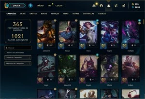 Conta ouro 3 com TODOS os champs e 80 Skins + 700 RP - League of Legends LOL