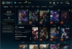 Conta prata 1 com 155 Champs e 94 Skins + 4 Vitoriosas - League of Legends LOL