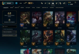 Unranked com 45 Champs e 3 Skins - League of Legends LOL
