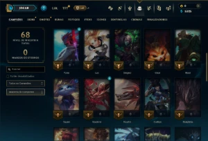 Unranked com 45 Champs e 3 Skins - League of Legends LOL