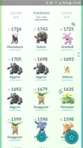 Conta de Pokémon GO