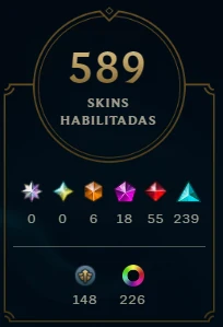 Conta Lol + Tft - + De 550 Skins - Level 596 - Dono Original - League of Legends