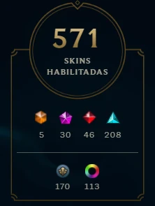 Conta League of Legends - 571 skins - Esmeralda 3 - lvl 603 LOL