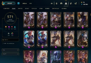 Conta League of Legends - 571 skins - Esmeralda 3 - lvl 603 LOL