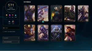 Conta League of Legends - 571 skins - Esmeralda 3 - lvl 603 LOL