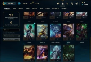 Conta Mestre com 24 Champs e 17 Fragmentos de skins - League of Legends LOL