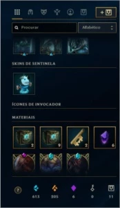 CONTA BORDA GOLD 351 SKINS 8 LENDARIAS 6 GEMAS - League of Legends LOL