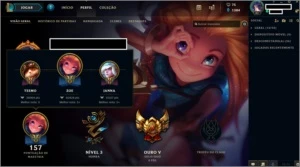 Conta Ouro V com 9 skins - League of Legends LOL