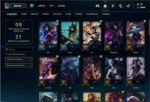 Conta prata 3 com 58 Champs e 33 Skins - League of Legends LOL