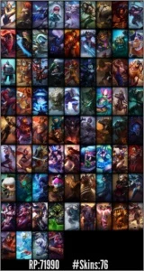 Conta Gold V 76 skins 117 champs 9 pag. de runas - League of Legends LOL