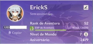 AR 52 | Diluc, Qiqi e Zhongli C1 perto do pity 76 - Genshin Impact