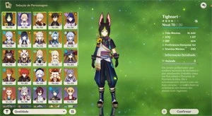 AR 59 com 45 personagens e 13 armas 5* e 74 tiros - Genshin Impact