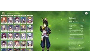 AR 59 com 45 personagens e 13 armas 5* e 74 tiros - Genshin Impact