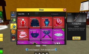 Conta blox fruits com 17 frutas permanentes e itens raros - Roblox