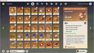 vendo conta do genshin ar55 com diversos personagens e armas - Genshin Impact