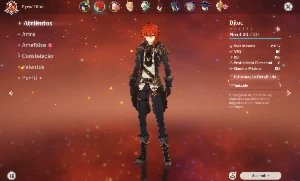 Genshim Impact (AR10): Venti+Elegy (arco)+Diluc+Andarilho - Genshin Impact