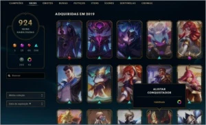 Conta com todas Skins da Loja - 924 SKINS - League of Legends LOL
