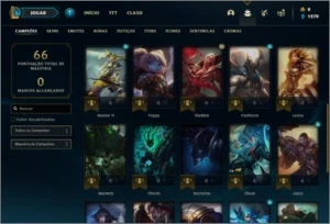 Conta platina 1 com 6 skins e 29 champs + Honra 3 - League of Legends LOL