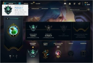 Conta platina 1 com 6 skins e 29 champs + Honra 3 - League of Legends LOL