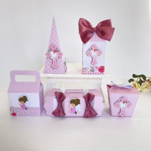 Kit Festa 20 Lembrancinhas Batizado Menina Personalizadas - Artesanato e Personalizados