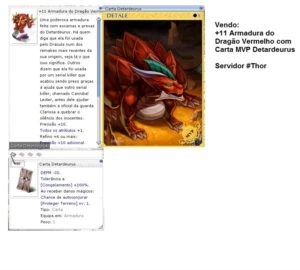 +11 Armadura do Dragão Vermelho com Detardeuros SERVER #THOR - Ragnarok Online