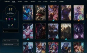 CONTA LVL LVL 224 / GOLD 3 / 97 SKINS - League of Legends LOL