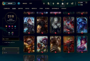 Conta Platina 4 -219 SKINS - League of Legends LOL