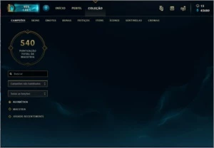 Conta League of legends 350 skins, todos campeões LOL