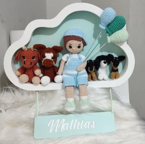 Enfeite de Porta Maternidade Menino - Artesanato e Personalizados