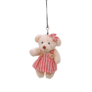 Ursinha de vestido de listras (10 cm) - Artesanato e Personalizados