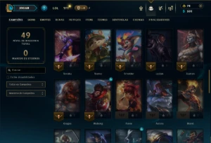 Platina 3 com 55 Champs e 14 Skins - League of Legends LOL